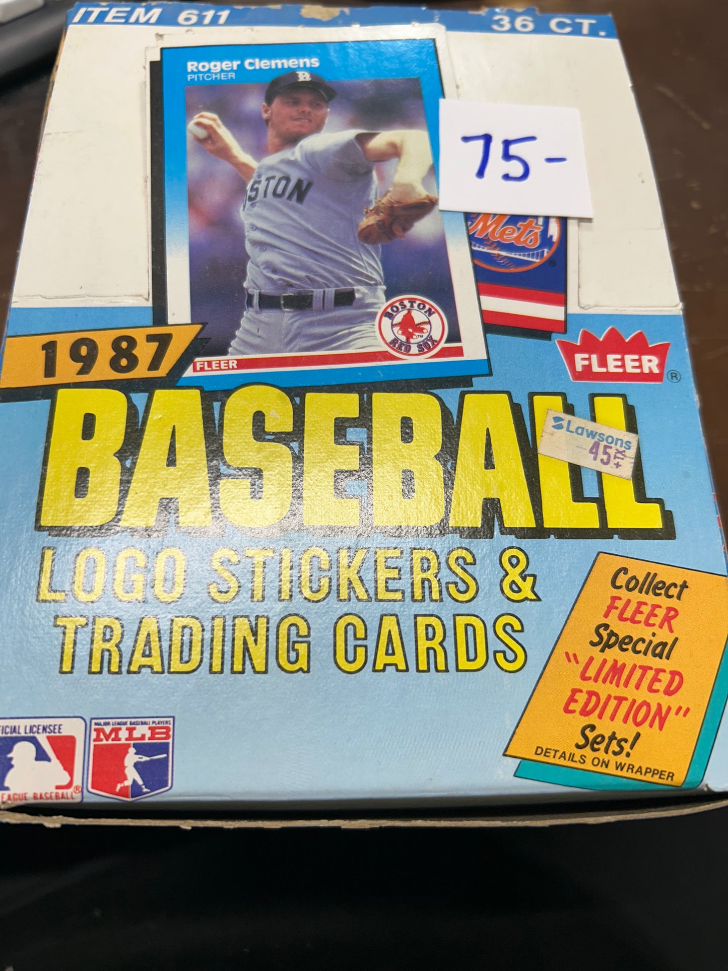 1987 FLEER BASEBALL WAX BOX. ESTATE FIND
