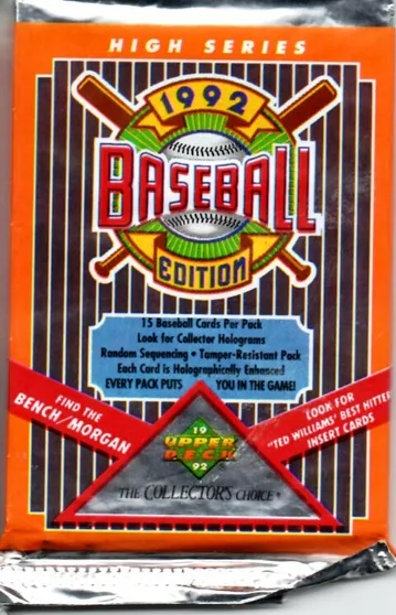 1992 UPPER DECK HIGH SERIES BASEBALL PACK