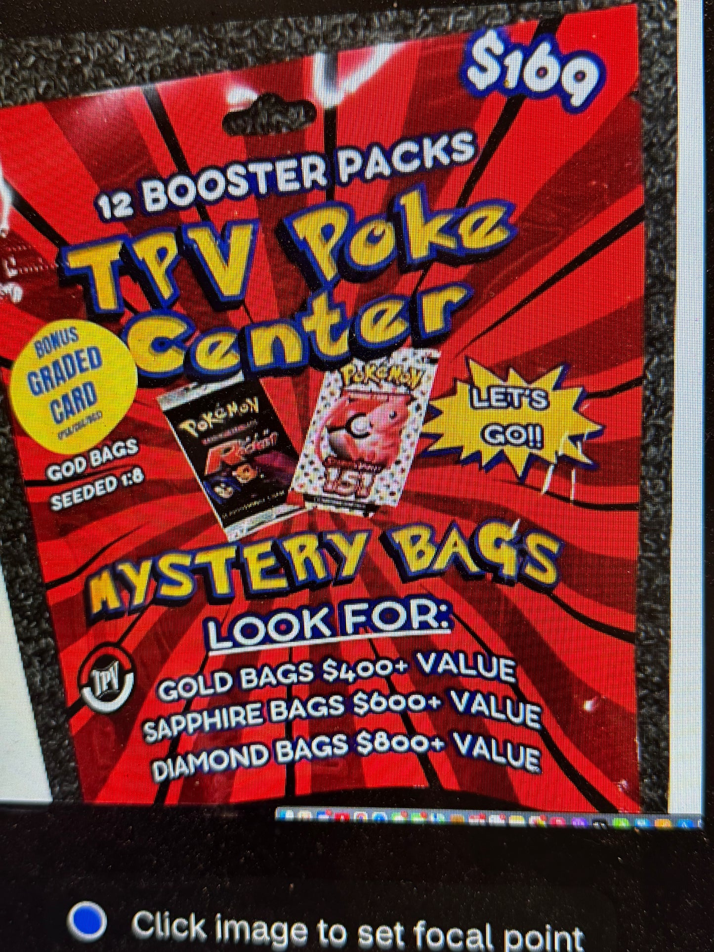 $169 TPV POKE CENTER MYSTERY BAG. 12 PACKS AND A SLAB