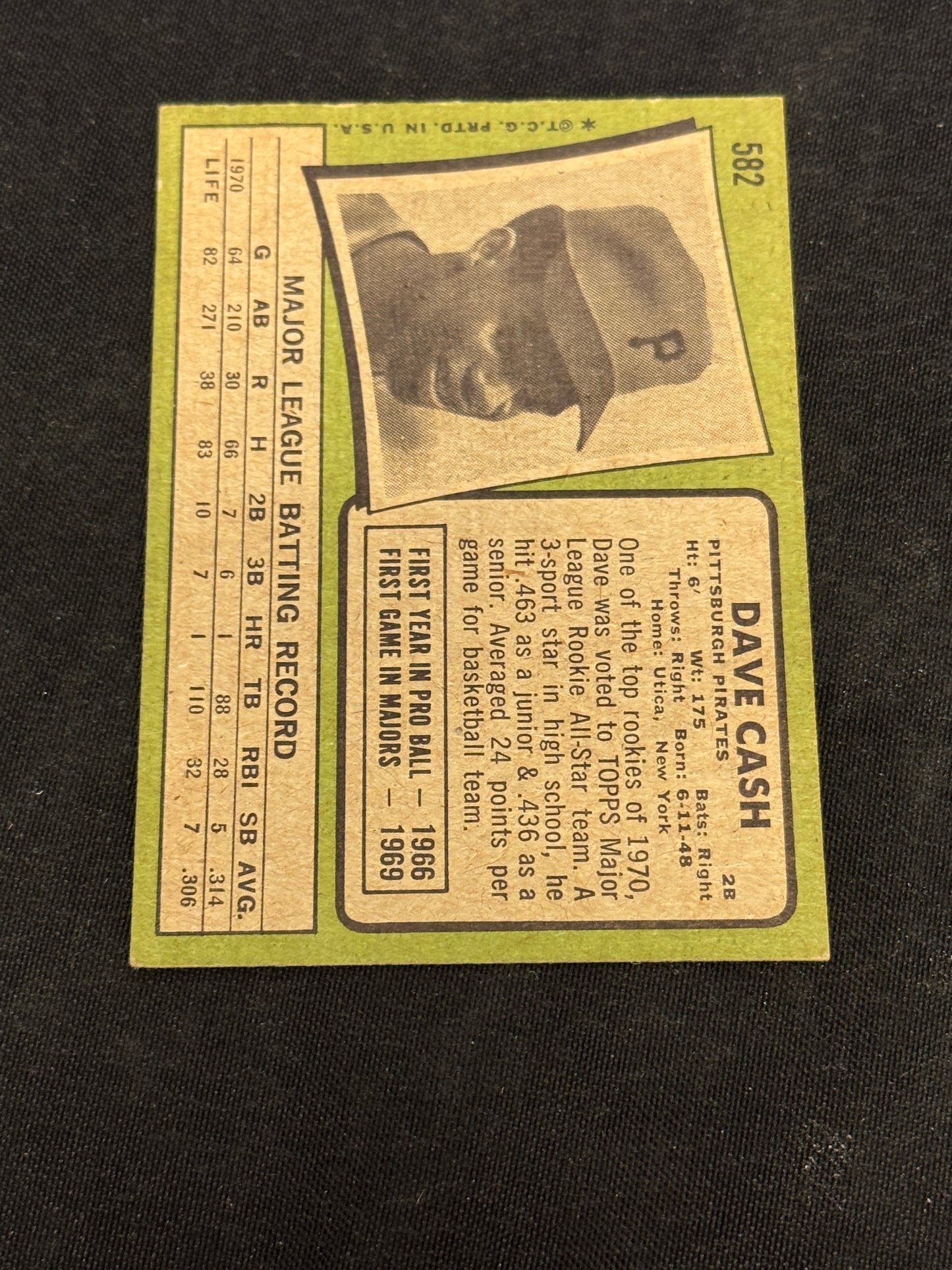 1971 TOPPS DAVE CASH #582 EXMT V15353
