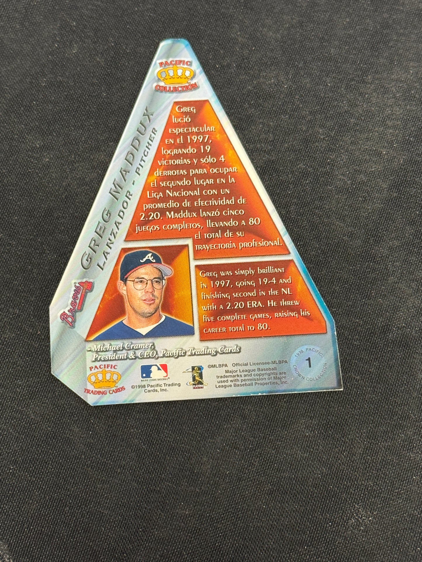 1999 PACIFIC CRAMER'S CHOICE GREG MADDUX #1 V15381