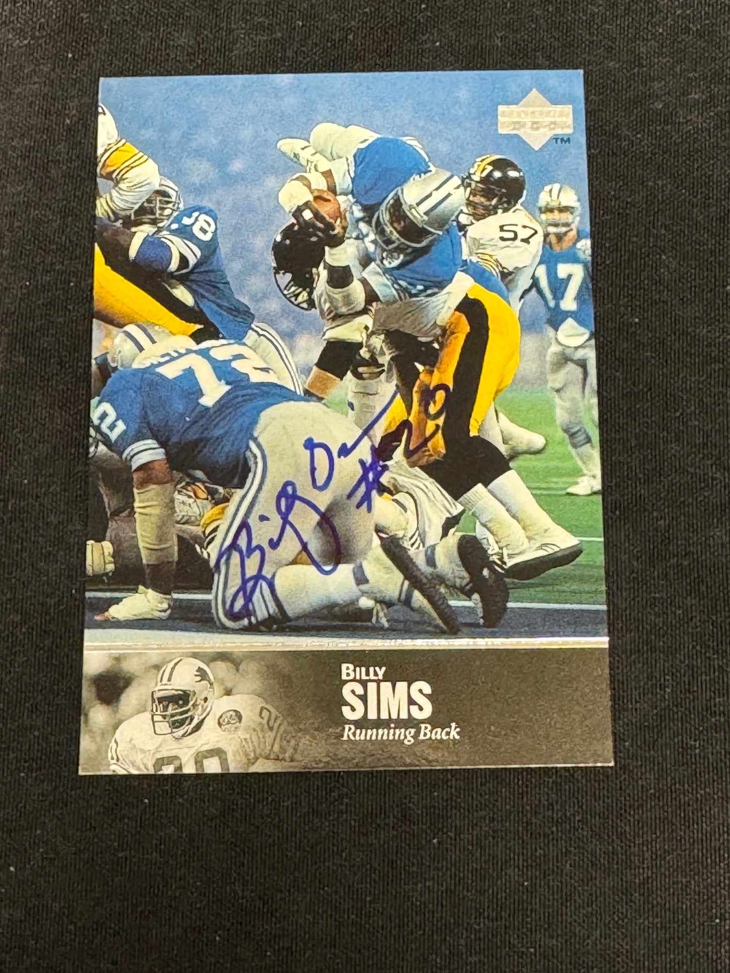 1997 UPPER DECK FB BILLY SIMS AUTO RC63