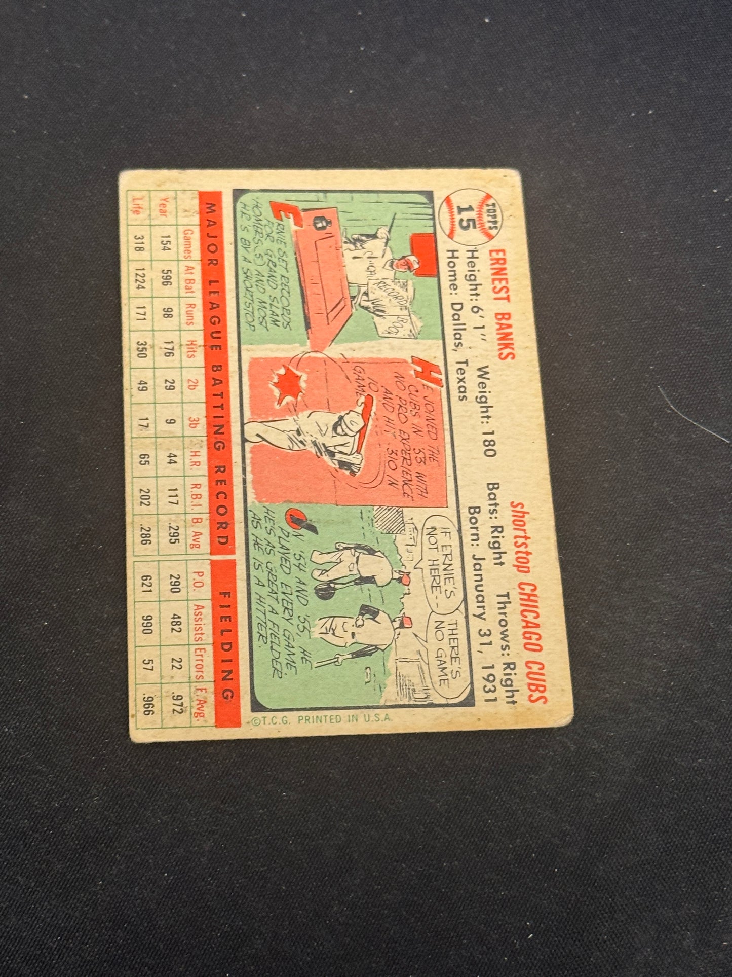 1956 TOPPS ERNIE BANKS #15 VGEX V15093