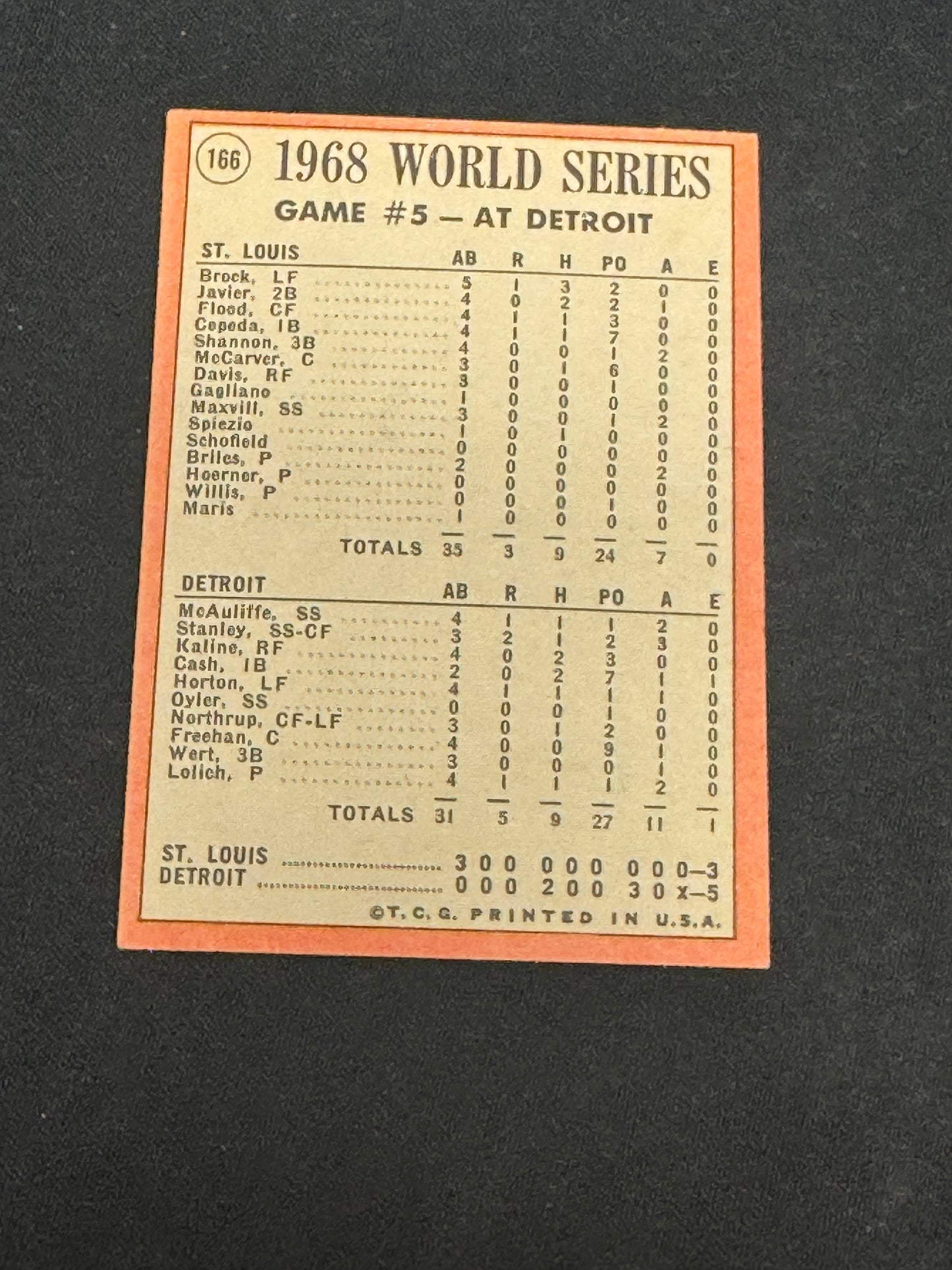 1969 TOPPS KALINE WS #166 EXMT+ V15205