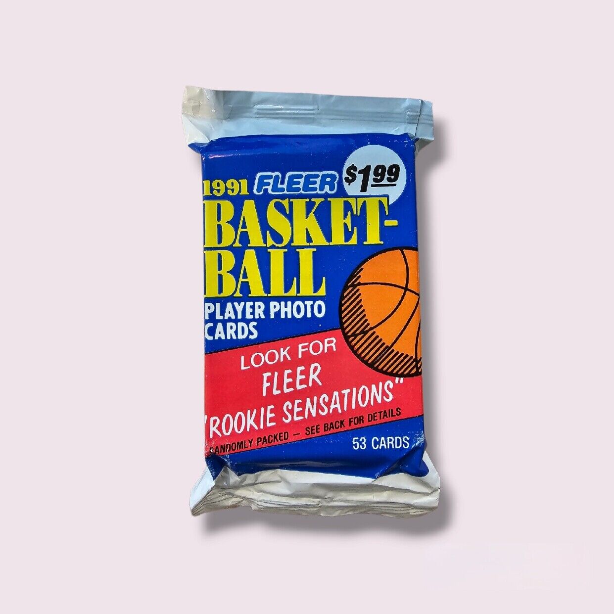 1991/92 FLEER BASKETBALL SEALED JUMBO PACK. 53 CARDS