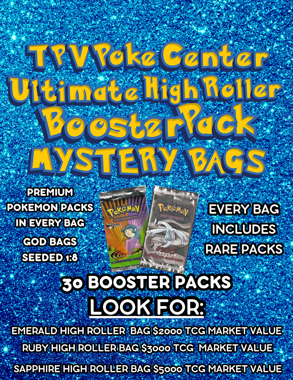 TPV ULTIMATE HIGH ROLLER BOOSTER PACK MYSTERY BAG. 30 PACKS