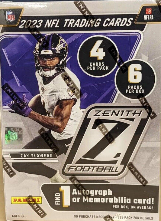 2023 ZENITH FOOTBALL SEALED BLASTER BOX. 1 AUTO/MEM