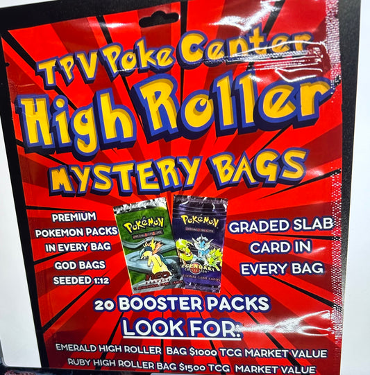 TPV POKE CENTER HIGH ROLLER MYSTERY BAG 8 BAG CASE --20 PACKS AND A SLAB--