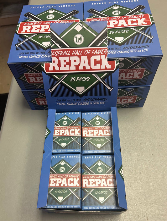 TRIPLE PLAY VINTAGE SEALED REPACK WAX PACK BOX.  36 PACKS/12 CARDS PER PACK