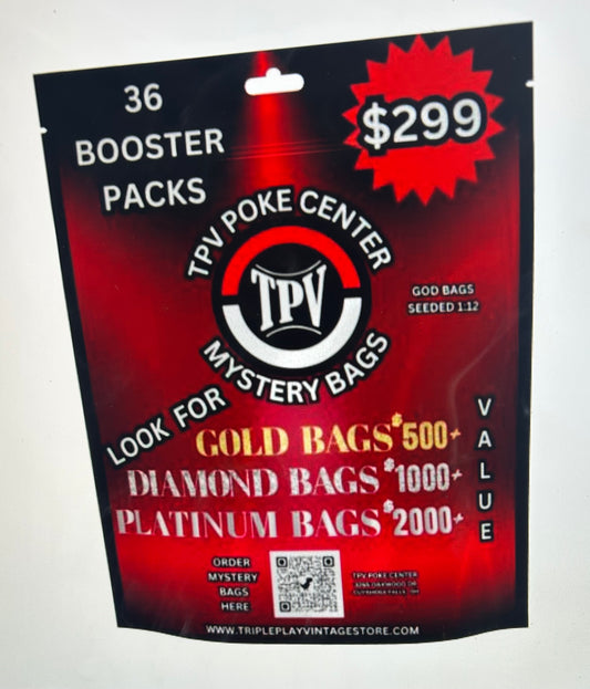 $299 TPV POKE CENTER BULK MYSTERY BAG CASE. (12 BAGS) 36 PACKS/PER BAG
