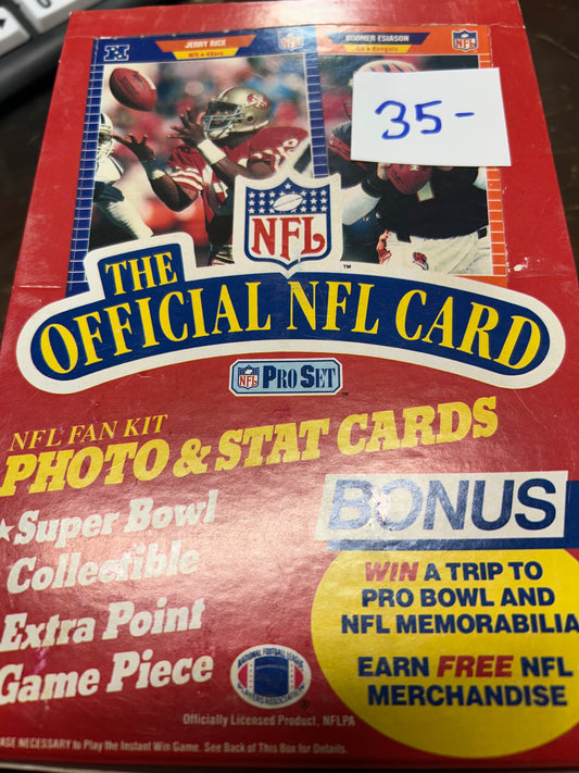 1989 PRO SET FOOTBALL SERIES 1 BOX. 36 PACKS.  ESTATE FIND