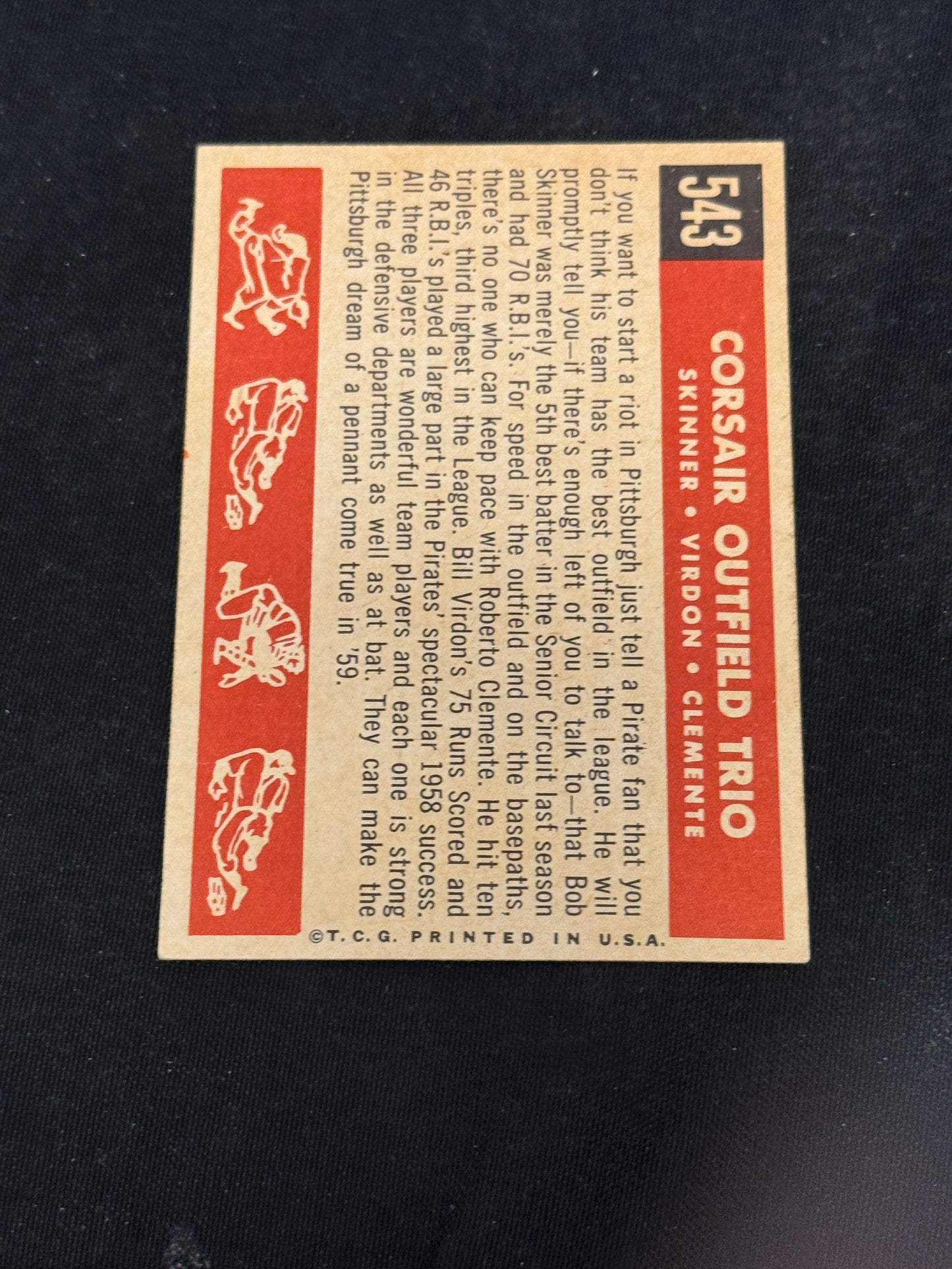 1959 TOPPS ROBERTO CLEMENTE #543  NRMT+  V15384