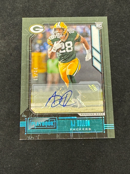 2020 PLAYBOOK FB AJ DILLON #125  29/49  AUTO  RC7