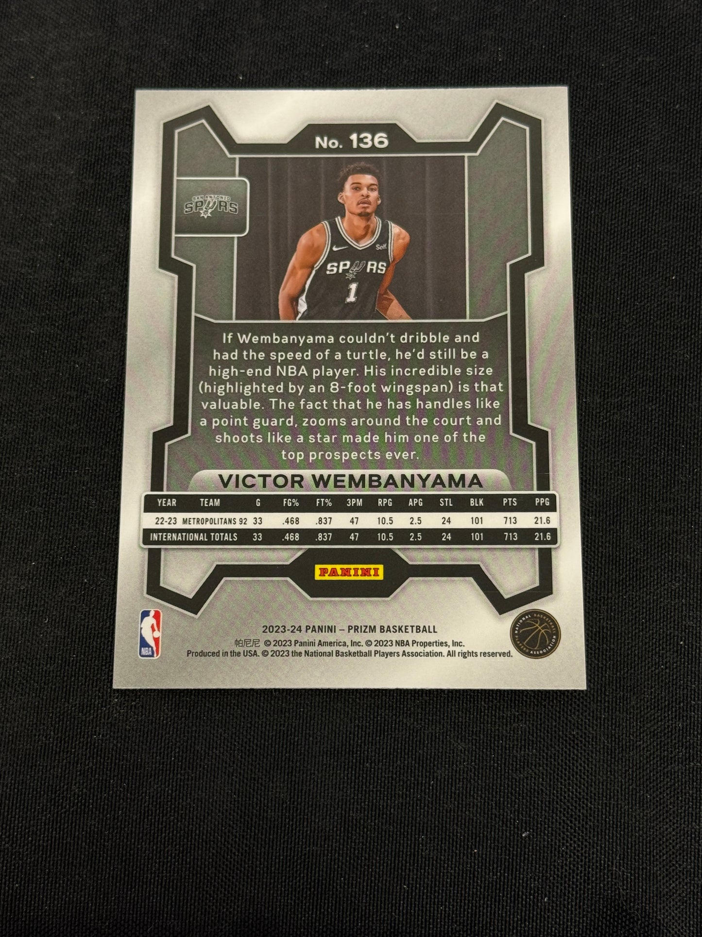 2023-24 PRIZM BASK VICTOR WEMBANYAMA RC #136  RC27