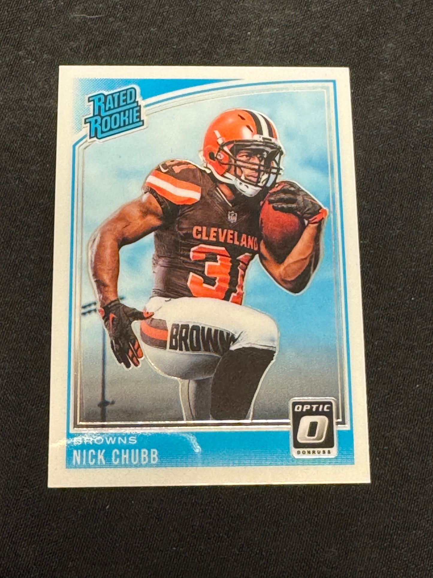 2018 OPTIC FB NICK CHUBB RATED ROOKIE #158  RC48