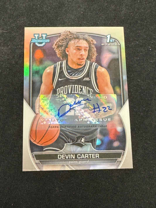 2023 BOWMAN UNIVERSITY BASK DEVIN CARTER #6  480/499  AUTO  RC49