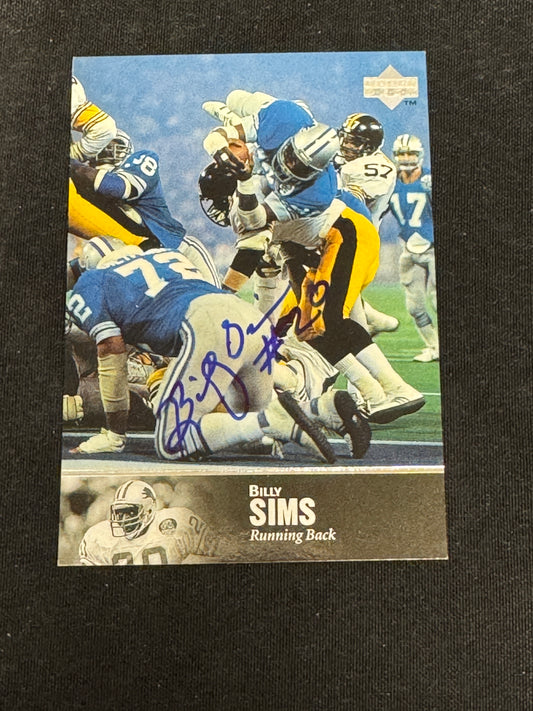 1997 UPPER DECK FB BILLY SIMS  AUTO  RC63