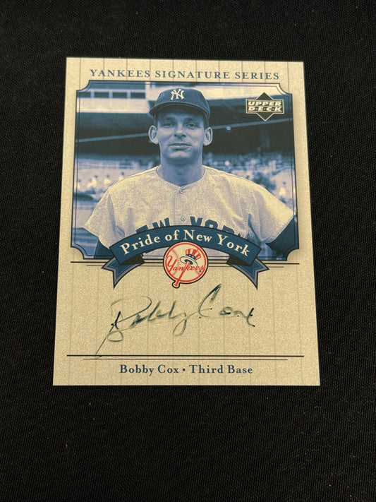 2003 UPPER DECK YANKEES SIGNATURE SERIES BOBBY COX  AUTO  RC73