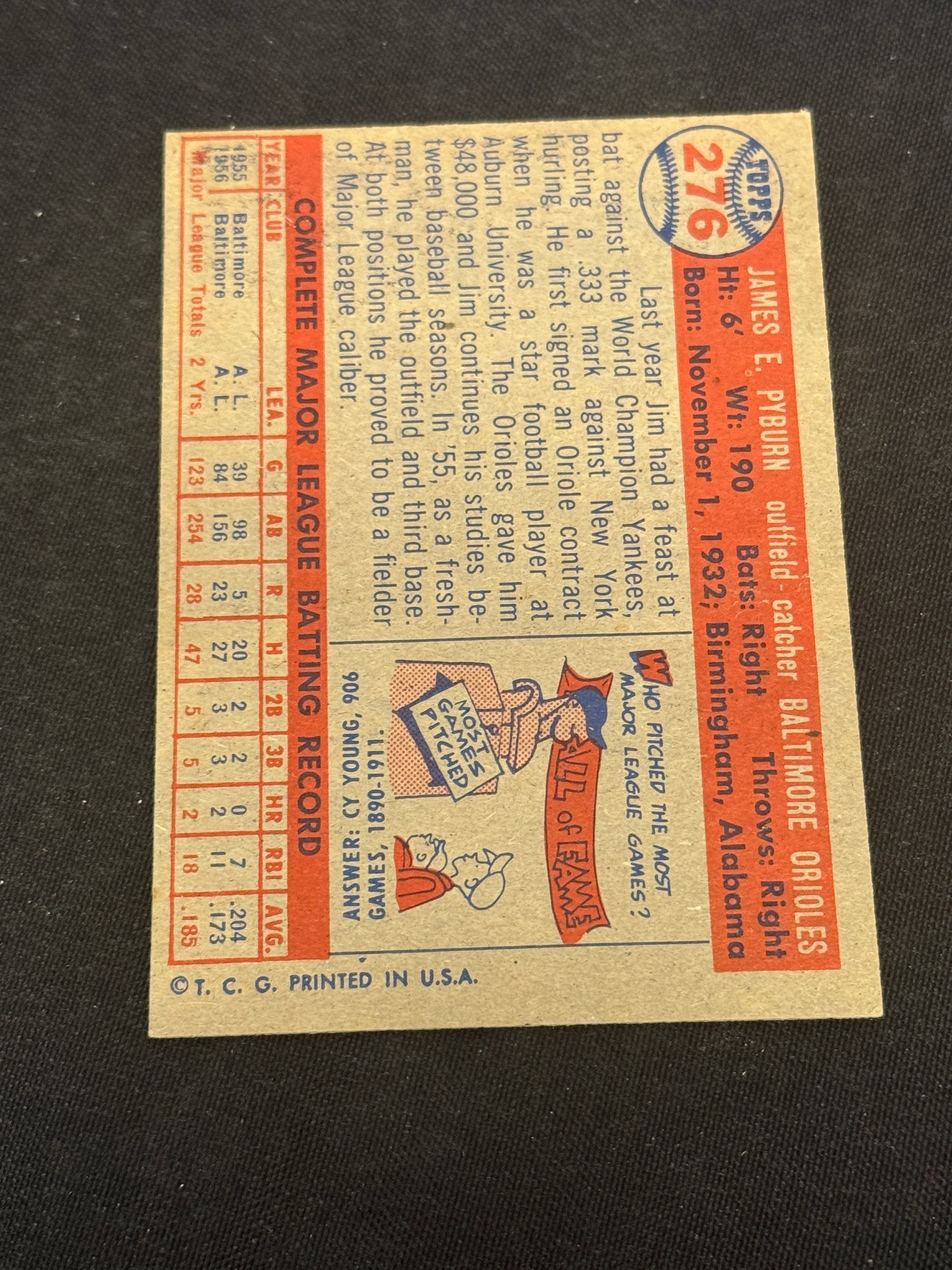 1957 TOPPS JIM PYBURN #576 EXMT V14642