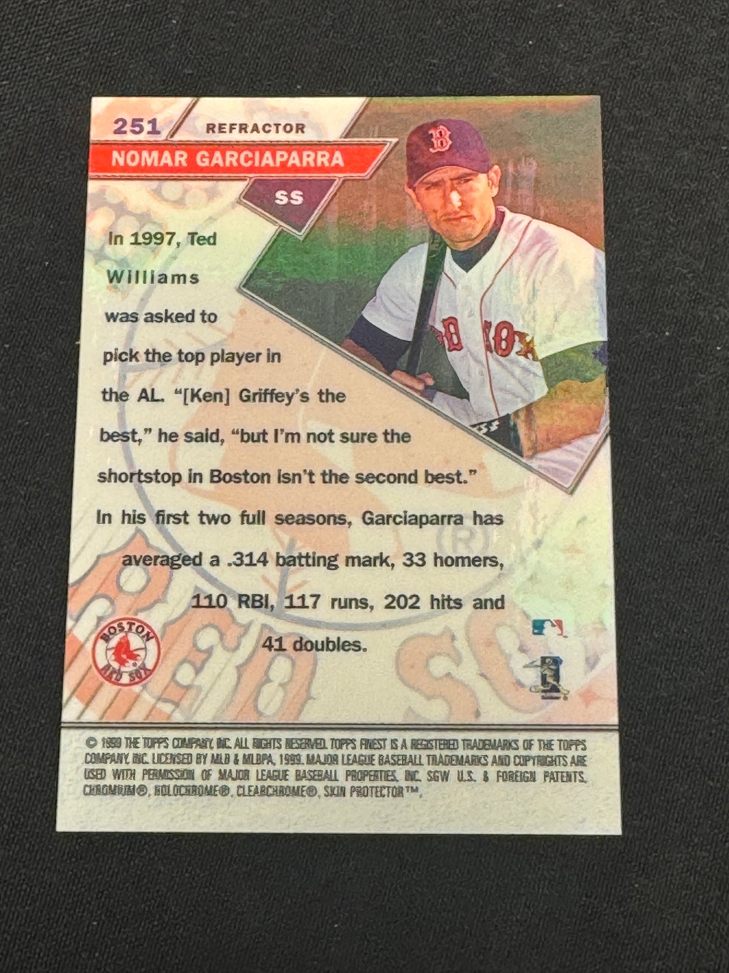 1999 FINEST REFRACTOR NOMAR GARCIAPARRA #251 V12789