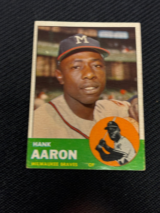 1963 TOPPS HANK AARON #390  (MK)  VGEX  V15411