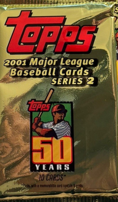 2001 TOPPS BASEBALL SERIES 2 BASEBALL HOBBY PACK
