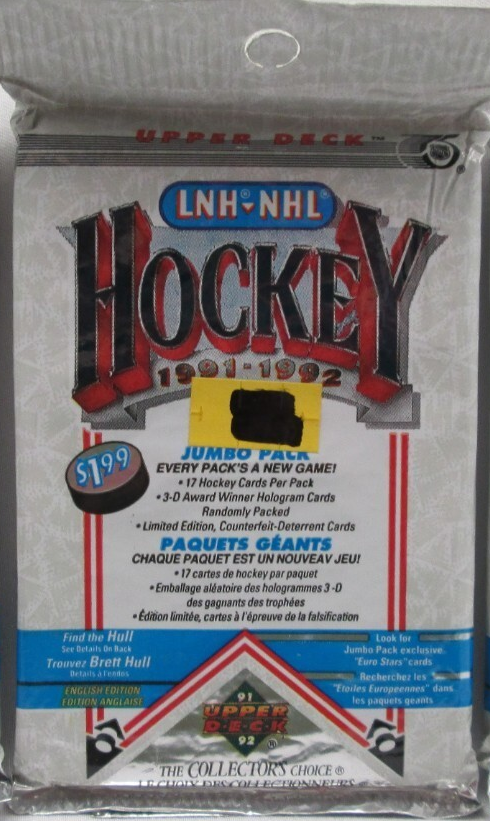 1991-92 UPPER DECK HOCKEY JUMBO PACKS - FRENCH (17 CARDS)