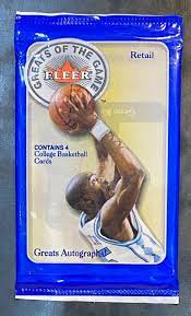 2001 FLEER BASKETBALL GREATS OF THE GAME 4 CARD PACK