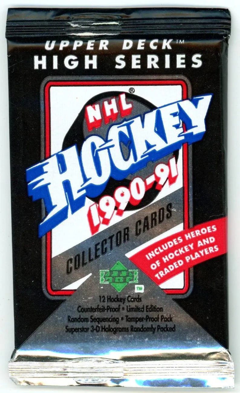1990/91 UPPER DECK HOCKEY HIGH SERIES HOBBY PACK (12 CARDS)