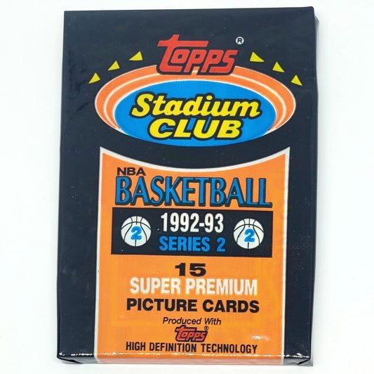 1992/93 TOPPS STADIUM CLUB BASKETBALL SERIES 2 - 15 CARD PACK