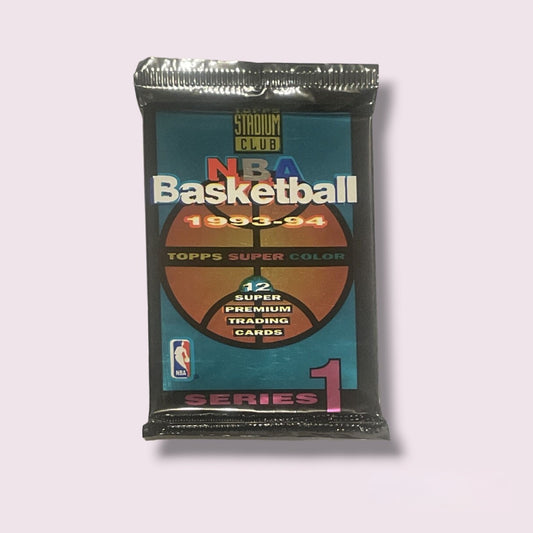 1993/94 TOPPS BASKETBALL STADIUM CLUB SERIES 1 SEALED PACK (12 CARDS)