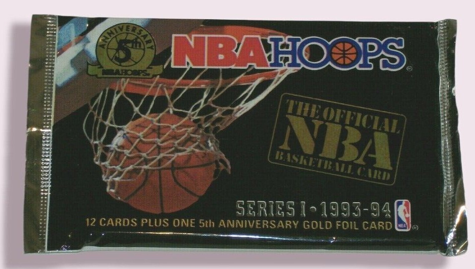 1993/94 NBA HOOPS BASKETBALL HOBBY PACK