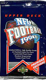 1991 UPPER DECK PREMIERE EDITION FOOTBALL PACK